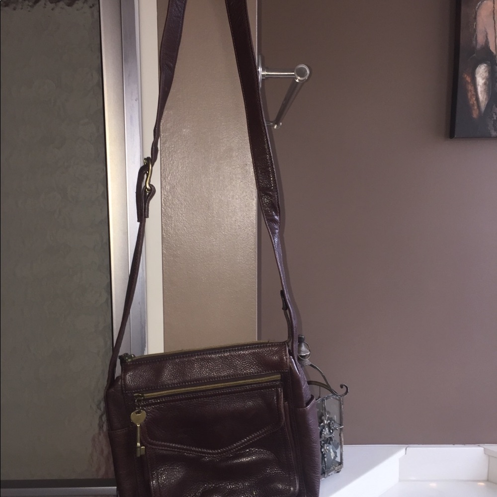 Fossil leather crossbody bag
